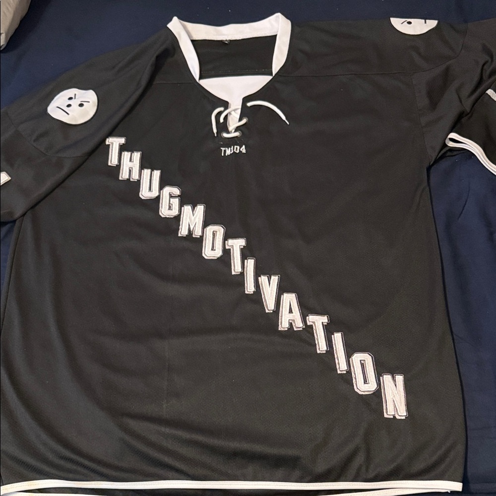 Thug Motivation Black 4xl official snowman tm104 hockey jersey